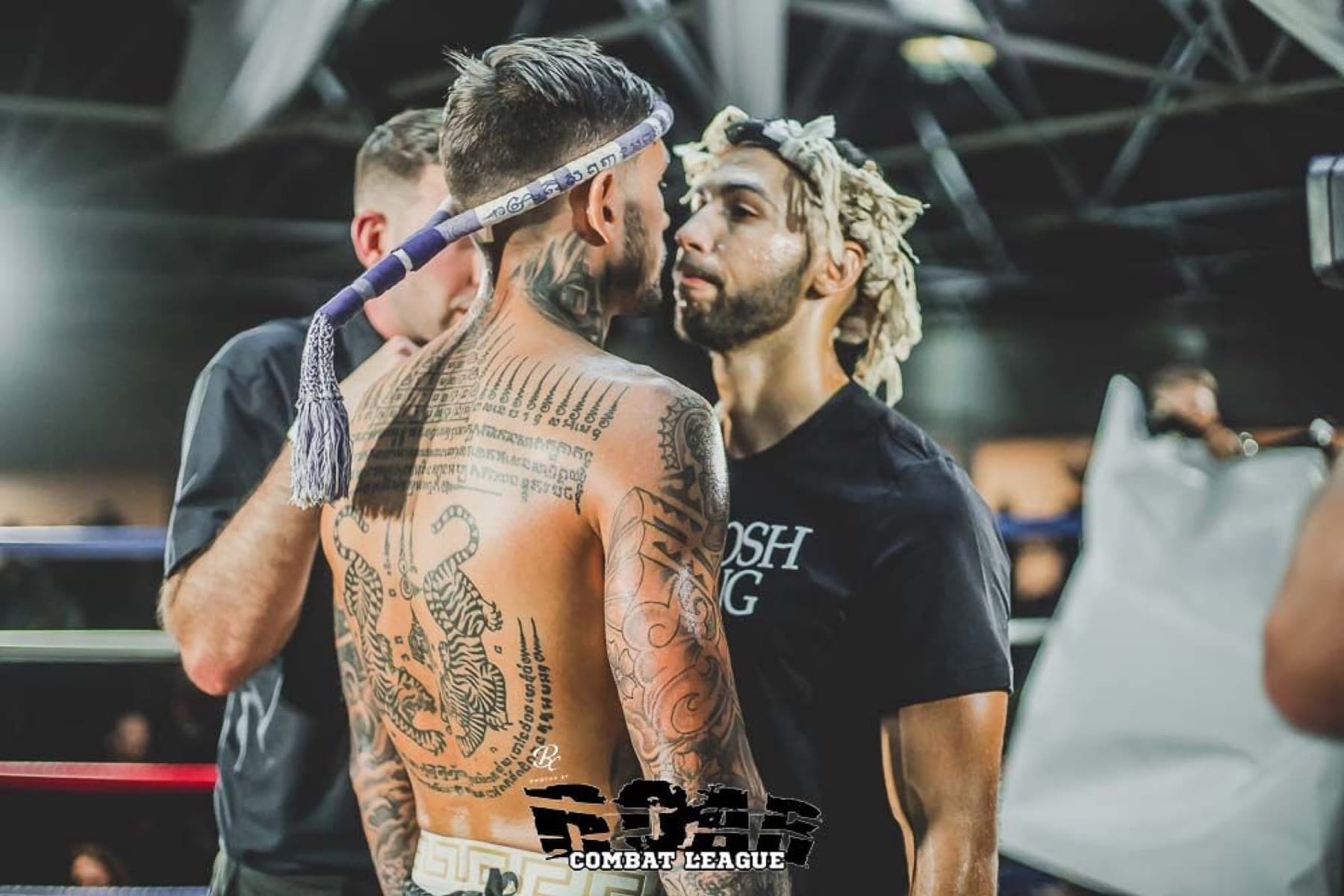 Two fighters face to face before the first bell